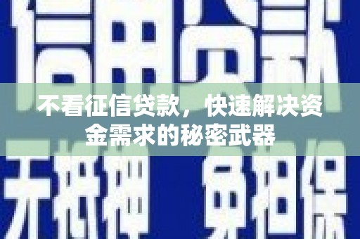 蓝山不看征信贷款，快速解决资金需求的秘密武器