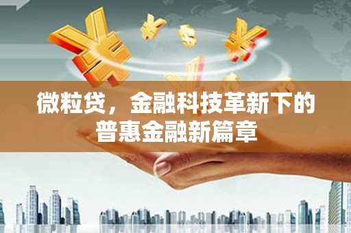 蓝山微粒贷，金融科技革新下的普惠金融新篇章